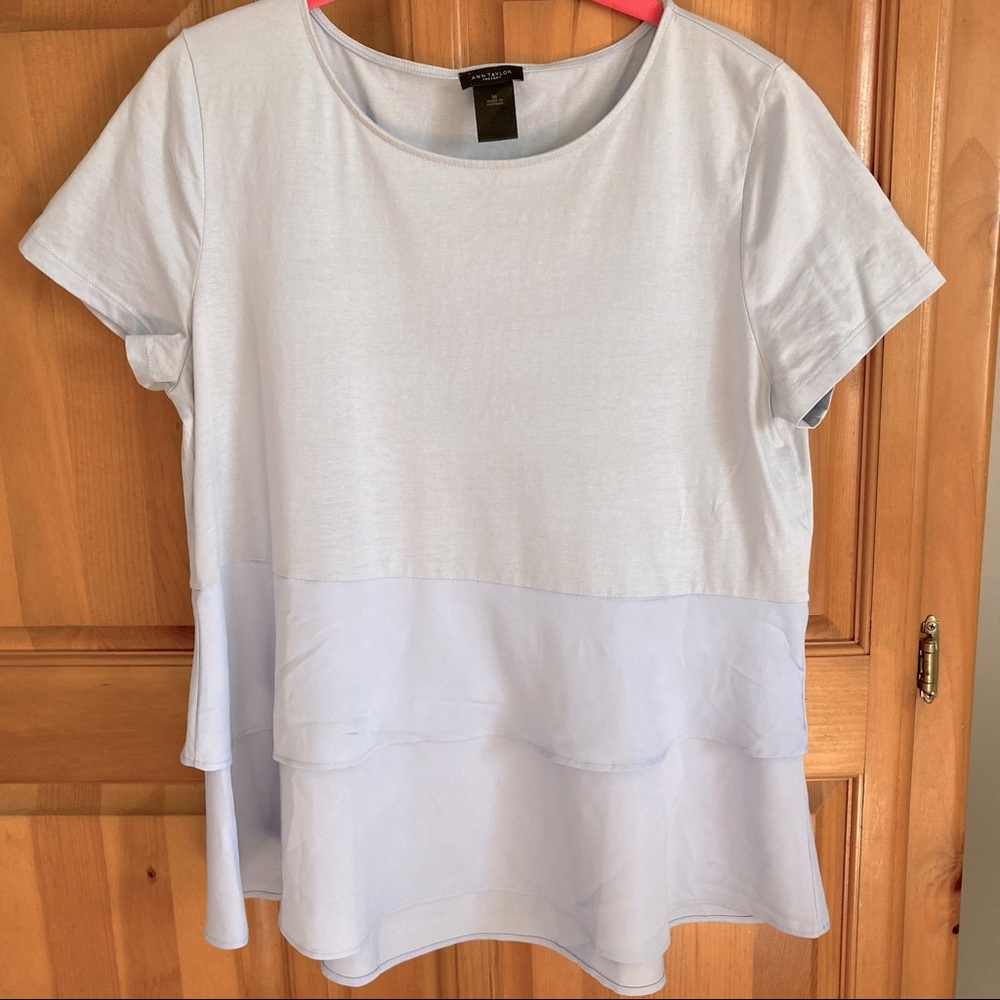 Ann Taylor Factory Knit Top w/ Ruffles